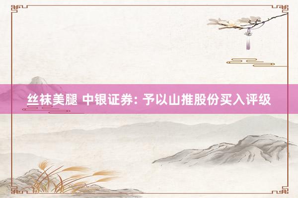 丝袜美腿 中银证券: 予以山推股份买入评级