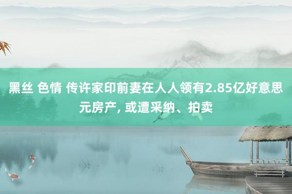 黑丝 色情 传许家印前妻在人人领有2.85亿好意思元房产， 或遭采纳、拍卖