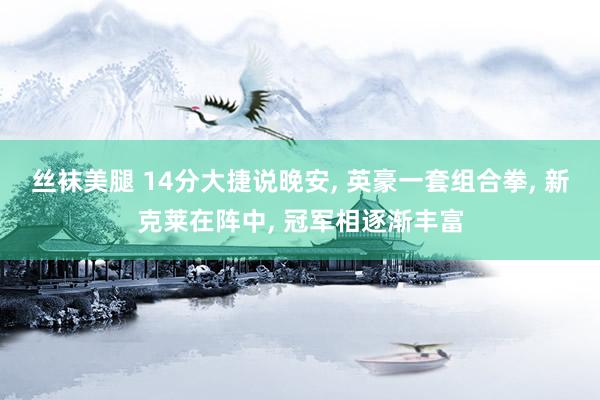 丝袜美腿 14分大捷说晚安， 英豪一套组合拳， 新克莱在阵中， 冠军相逐渐丰富